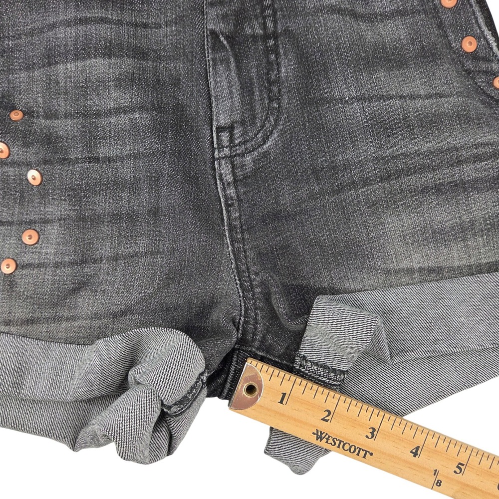 Pilcro The Lonnie Cuffed High-Rise Denim Shorts 26 Studded - Picture 6 of 8